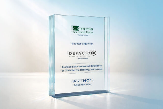 ARTHOS berät D3Media beim Verkauf an defacto.x